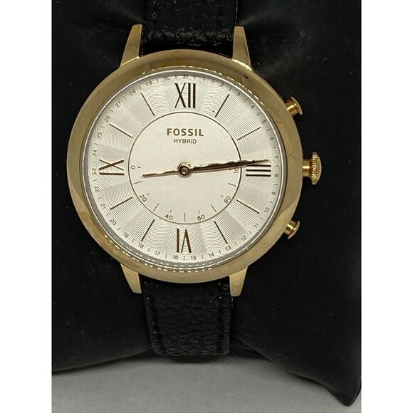 Fossil FTW5013 Women's Black Leather White Analog Dial Hybrid Smartwatch XX757 - Picture 2 of 12